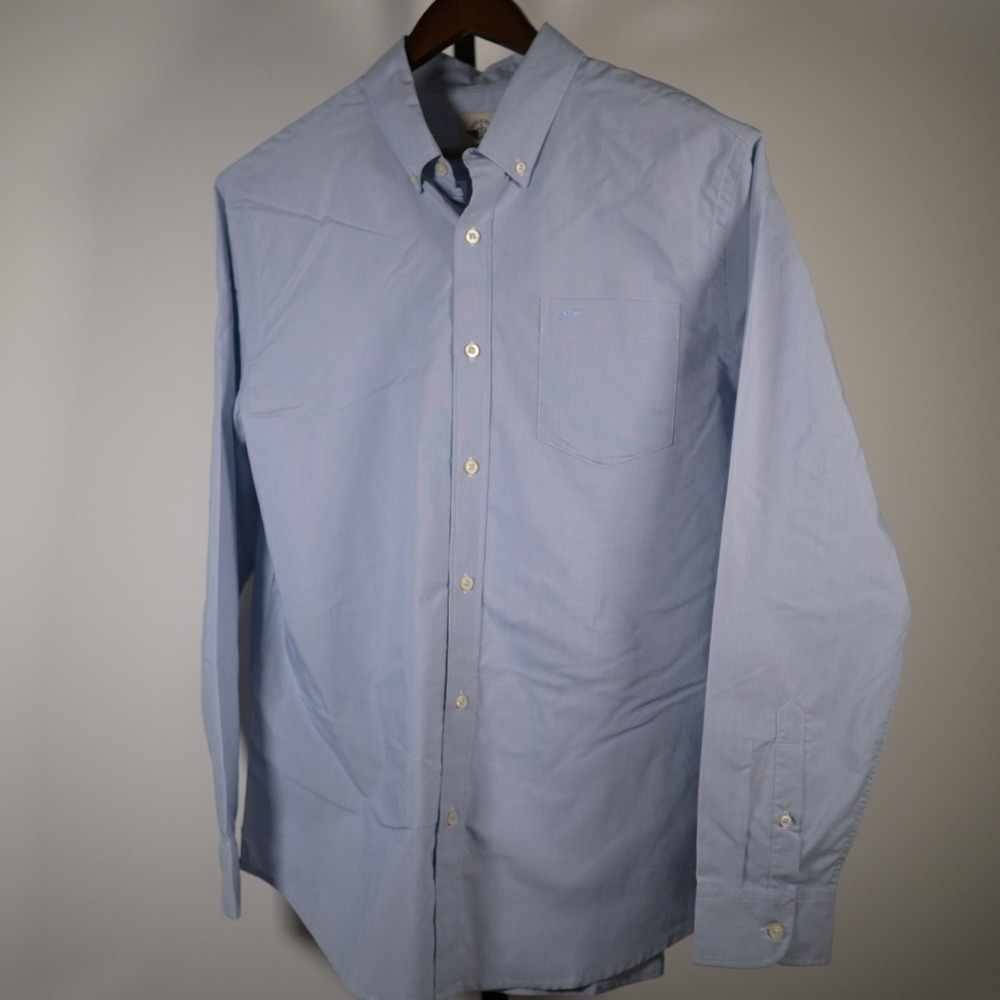 Dockers Mens Classic Fit Button Down Shirt Light Blue Long Sleeve Large